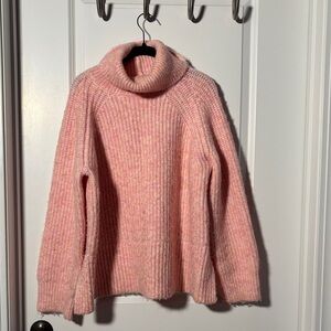 Cozy Pink Cowl Neck Sweater